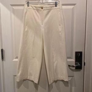 Ann Taylor Wide leg ivory crop pant.